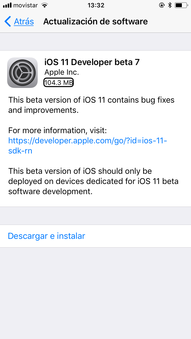 iOS 11 beta siete ya disponible para desarrolladores