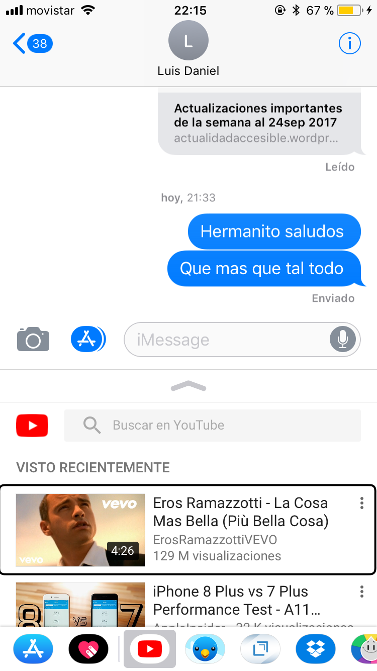 Youtube, ahora se integra con iMessages