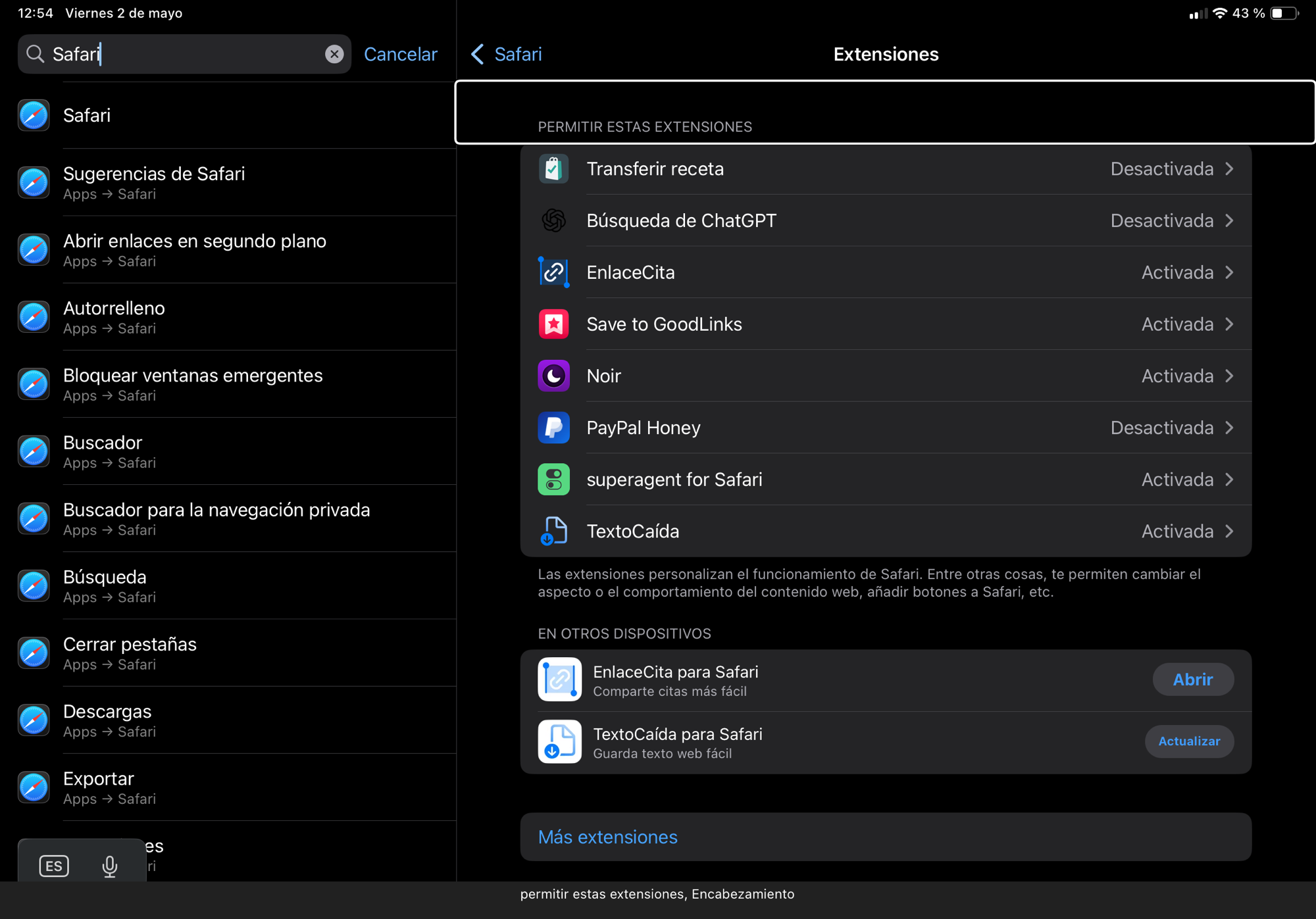 HABLEMOS DE EXTENSIONES PARA SAFARI